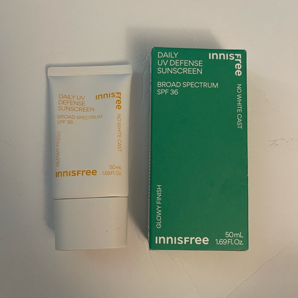 Innisfree Daily UV Defense Sunscreen SPF 36 1.69oz/50m Glowy Finish NEW with Box